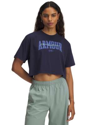 UA SCRIPT BOXY CROP SS