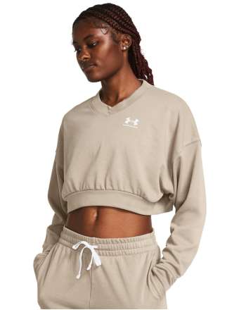 Women's UA Rival Terry Oversized Crop Crew Long Sleeve 