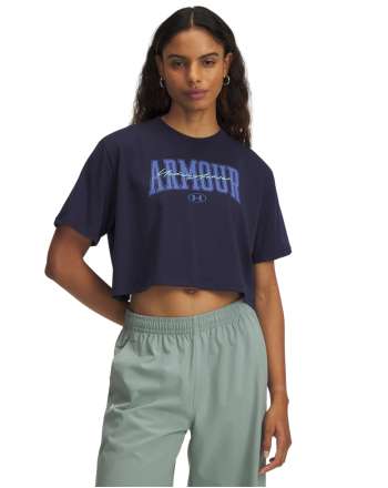 UA SCRIPT BOXY CROP SS 