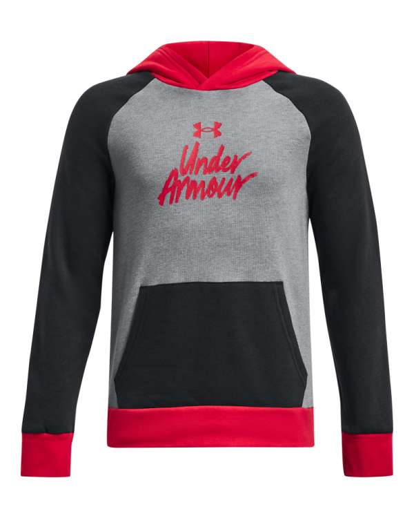 Boys' UA Rival Fleece Script Colorblock Hoodie 