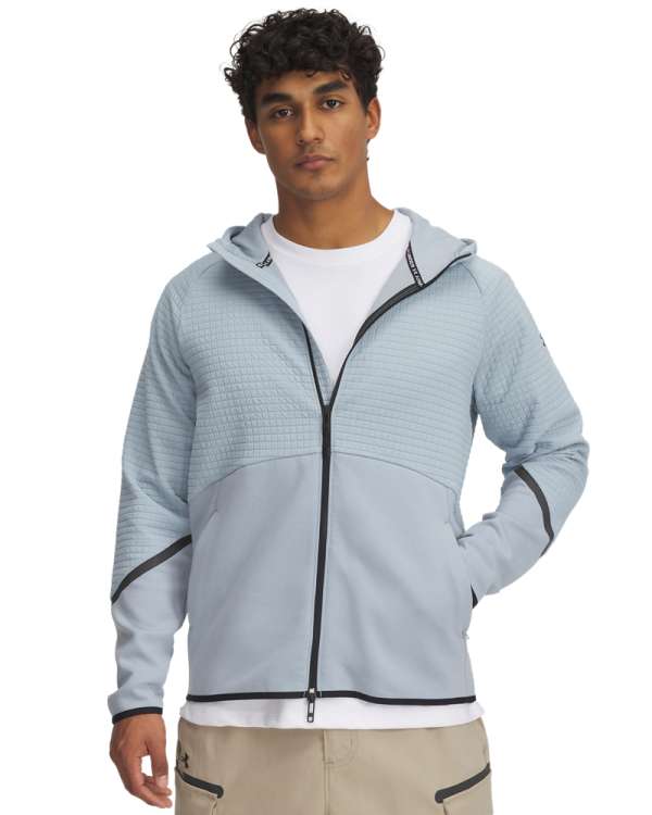 Men's UA Unstoppable Fleece Grid Full-Zip  Long Sleeve 