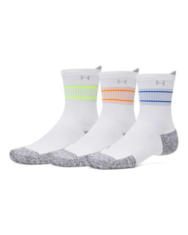 UA ArmourDry® Run Cushion Unisex 3-Pack Mid-Crew Socks 