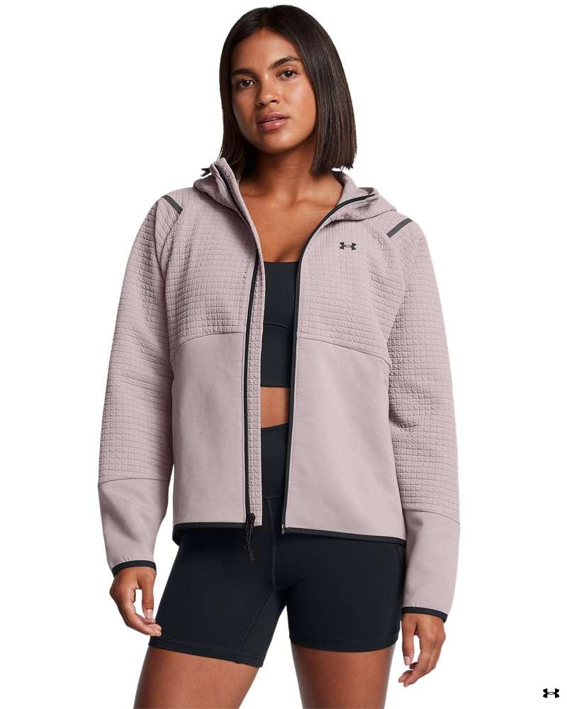 Women's UA Unstoppable Fleece Grid Full Zip Long Sleeve Hoodie